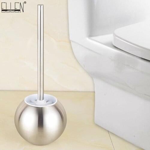 Vidric Stainless Steel Toilet Bowl Brush Bathroom Toilet Brush Holder With Base Toilet Brush Set Home Cleaner Brush Nickel S0309