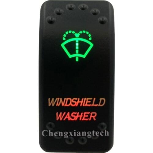 12v 24v, On Off, Up Green & Down Red Led Backlit - Windshield Washer - Laser Rocker Switch for Car Boat Truck Bus Push Switch