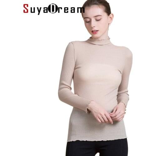 Women Wool Pullovers 100% Wool Long sleeved Turtleneck Sweater for Women Rib Knits wear 2020 FALL Winter Bottoming shirt Black