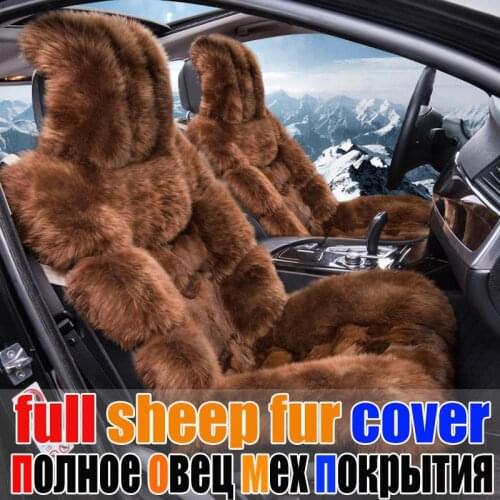 Winter full sheep fur car seat cover cushion high-end fashion wool car seat cover cushion five seats covers for one set
