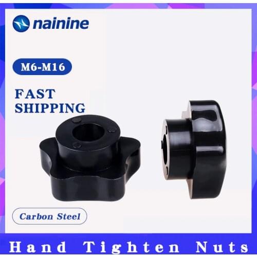 1Pcs M6 M8 M10 M12 M14 Thumb Nut Plum Bakelite Hand Tighten Nuts Handle Star Mechanical Black