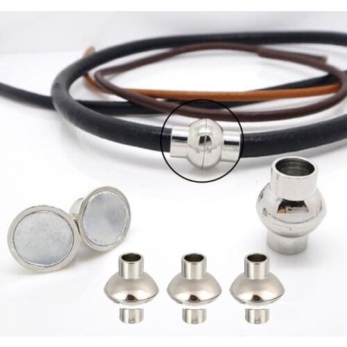 10pcs Round Strong Magnetic Clasps Fit 4-8mm Bracelets Necklace Rhodium End Clasp Connectors For DIY Jewelry Making Bracelet