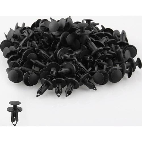 120pcs 8mm Hole Auto Clips Car Bumper Door Trim Panel Plastic Rivets Front Dumper Fender Fastener Push Pin Clips
