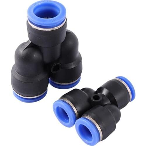 3 Way Port Y Shape Air Pneumatic 16mm 14mm 12mm 10mm 8mm 6mm 4mm OD Hose Tube Push in Gas Plastic Quick Connectors Direct Thrust