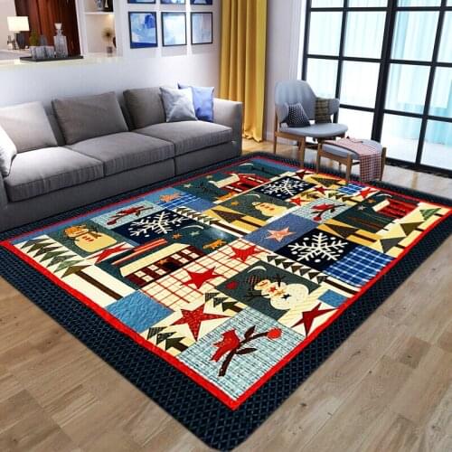 3D Cartoon Snowman Carpets For Living Room Soft Flannel Kids Play Mat Kids Room Door Mat Home Decor Bedroom Bedside non-slip Rug