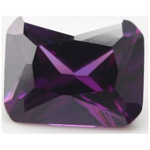 50PCS 3x5~13x18mm Octangle Princess Cut AAAAA Purple Color Loose Cubic Zirconia Gems CZ Stone For Jewelry Diy Stone