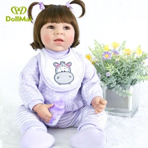 50CM Soft Silicone Reborn Baby Doll Girl Toys 20inch Lifelike Babies Boneca VInyl Fashion Dolls Bebes Reborn Menina