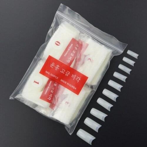 500pcs/bag Natural White Clear Color French False Nail Tips Half Cover Artificial Fake Nails Art Tip Acrylic Extension Tool TD29