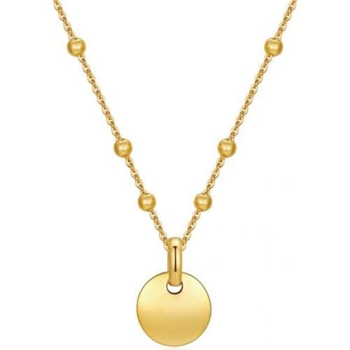 CANNER Real 925 Sterling Silver Necklace For Women Simple Round Bead Clavicle Jewelry Pendant Chain 18K Bijoux Collar Joyero