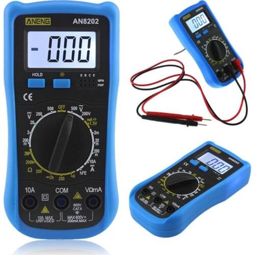 AN8202 Digital Multimeter LCD Multimeter Backlight AC/DC Ohm Voltage Ammeter Tester Frequency Capacitor Tester High Quality