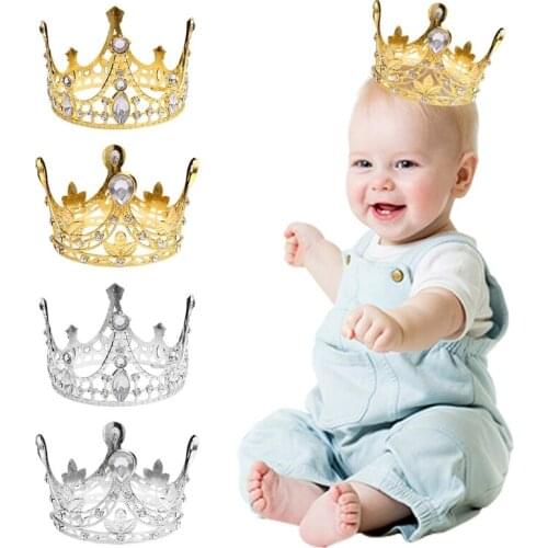 Baby Crystal Rhinestone Crown Mini Tiara Wedding Jewelry Newborn Infants Birthday Party Decoration Hair Accessories Photography