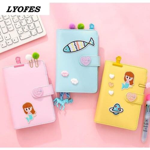 Girls Diary Sketchbook Cute Notepads Stationery Pocket Planner Notebooks Journals Bullet Lined Journal School Office Supplies
