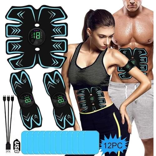 EMS Abdominal Muscle Stimulator Abs Trainer Rechargeable Smart Weight Loss Body Slimming Fitness Equipment Home Gym Men Women
