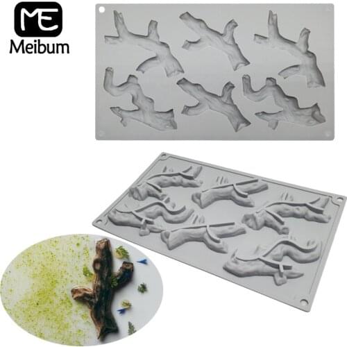 Meibum 6 Cavity Branches Cake Molds Dessert Placing Decoration Silicone Mould Fondant Pastry Baking Tools Kitchen Bakeware