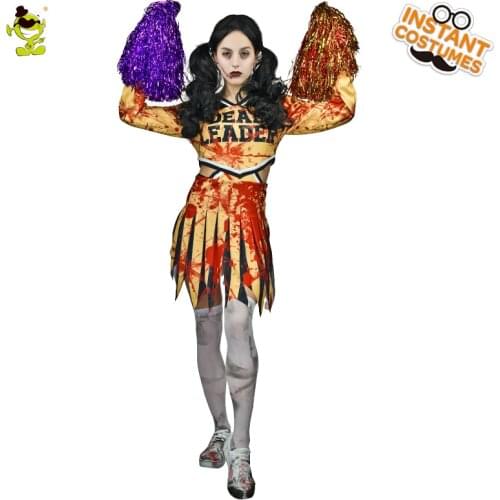 Zombie Cheerleader Costume Adult Scary Sports Zombie Costumes For Halloween Scary Bloody Costume Party For Cosplay