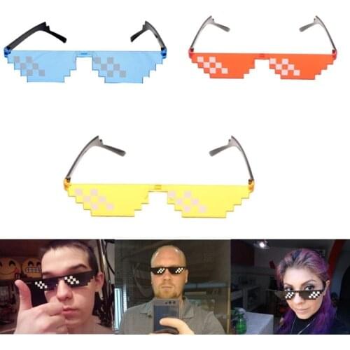 Mosaic Sunglasses Trick Toy Thug Life Glasses Deal With It Glasses Pixel Women Men Colorful Mosaic Sunglasses Funny toy