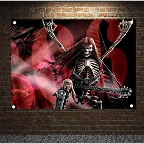 Rock and Roll Stickers Macabre Art Band Posters Wall Hanging HD Printing Art Music Studio Home Decor Banner & Flag For Gift B2