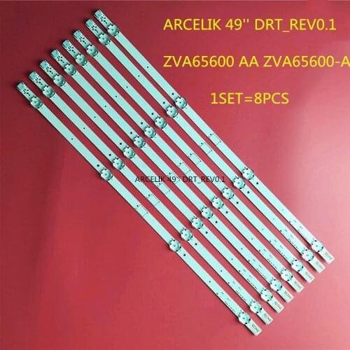 100% New 8pcs/Kit 494MM LED Strip 4 lamps for 49 TV ARCELIK 49 DRT REV0.1 ARCELIK 49" DRT_REV0.1 49VLX7730 B 49L8752