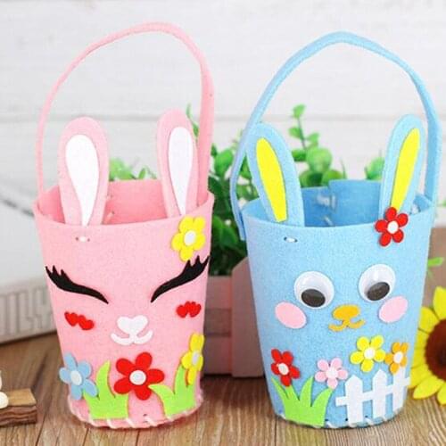 Easter Rabbit Handbag Nonwoven Fabric DIY Handmade Material Package Childrens Educational Toys Creative Handwork Girl Toys