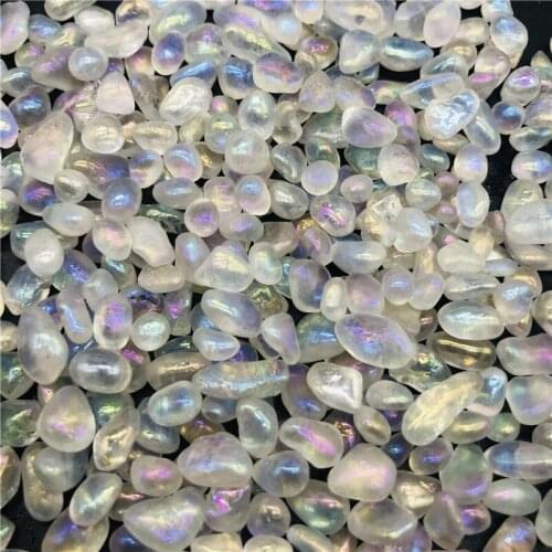 Natural angle aura moon stone crystal tumbled stone crystal healing