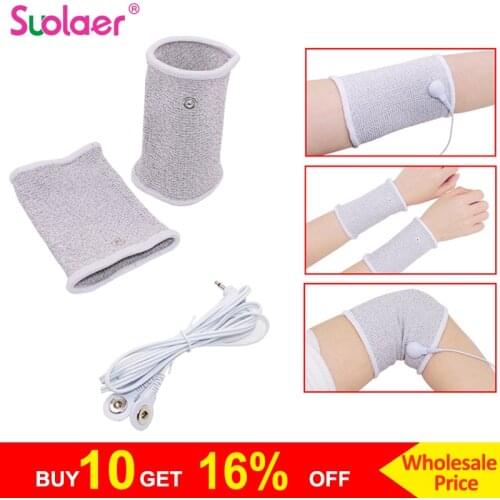 Conductive Electrode Massage Wrist For Physiotherapy Pain Relief Wristguard Elastic Support Bracer Protect Wrapping Strap Cable