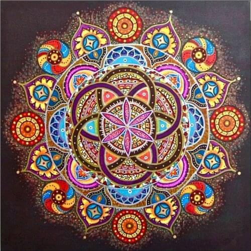 Religion Mandala Printed 11CT Cross Stitch Embroidery Set DMC Threads Hobby Handicraft Sewing Painting Different Room Mulina