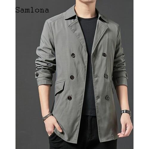 Мужские тренчи Samlona China At AliExpress