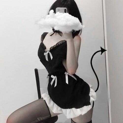 Sweet Backless Maid Nurse Cosplay Sexy Women Babydoll Lingerie Sex Hot Erotic Uniform Costumes Halloween Role Play Live Show