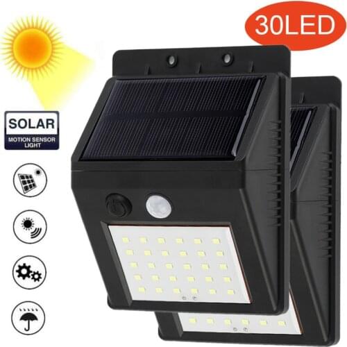 Solar Garden Light 30 LED Solar Powered PIR Motion Sensor Lamp Waterproof Outdoor Lighting Decoration Lights Wireless Wall Lamp