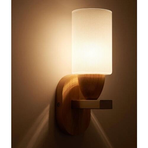 LED Oak Wall simple modern creative living room wall lamp energy-saving lamp bedside lamp wood aisle corridor lamp ya873