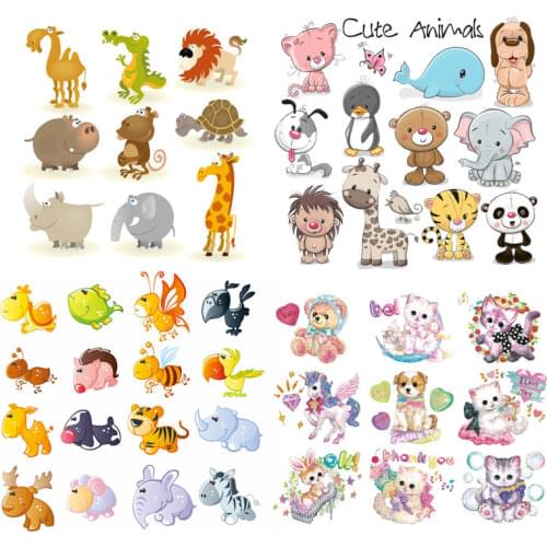 ZOTOONE Cut Cartoon Animal stickers for iron transfer clothes DIY accessory t-shirt dresses washable heat transfer