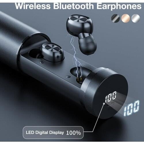 TWS Bluetooth 5.0 Earphones Stereo HIFI Sports Waterproof Earbuds Headsets 3000mAh Charging Box Wireless Headphone With Mic