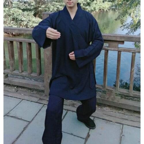 Unisex high quality taoist kung fu clothing taoism uniforms dobok wudang tai chi suits blue/white