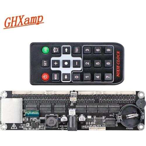 GHXAMP 6-Digit Universal Glow Nixie Clock Tubes Control Motherboard MAX1771 Remote Control IN12 IN14 IN18 QS30-1 Home audio DIY