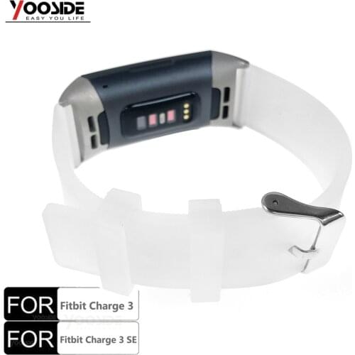 YOOSIDE Transparent Clear Silicone Band Strap for Fitbit Charge 3 /Charge 3 SE Replacement Wristbands Women Men