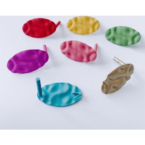 DIY jewelry accessories wholesale summer macaron color iron spray paint irregular fashion small fresh earrings wholesale