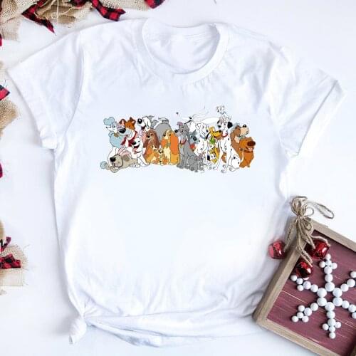 Funny Cartoon Dog Graphic Tee Dog Goofy Bolt Bruno Bingo Print Tees Dog Lover Shirts Cute Girls Aesthetic T-shirt