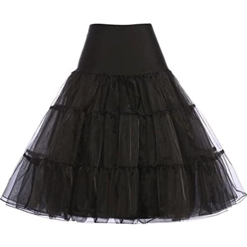 Womens Crinoline Petticoat Underskirt Knee-Length Half Slips Tutu Skirt 2022
