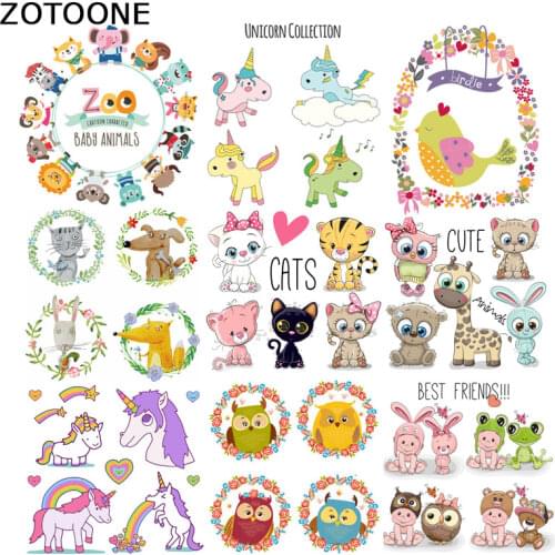 ZOTOONE Cartoon Patches Iron on Patches for Childrens T-shirt Dresses Bags Diy Patch Washable Stickers Heat Press Appliqued E