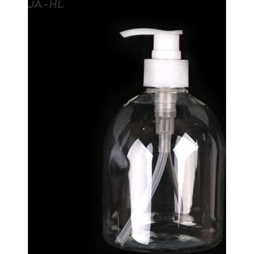1PCS 500ml Plastic Cleanser Bottles Clear Make Up Shampoo Lotion Containers Bathroom Hotel Liquid Soap Dispenser Hand Pump