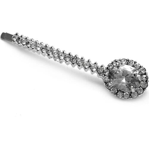 1pcs Women Girl Korean Round Big Zircon Line Crystal Rhinestone Hairgrips Hair Jewelry Barrettes Clip Hairpins Hair Accessories