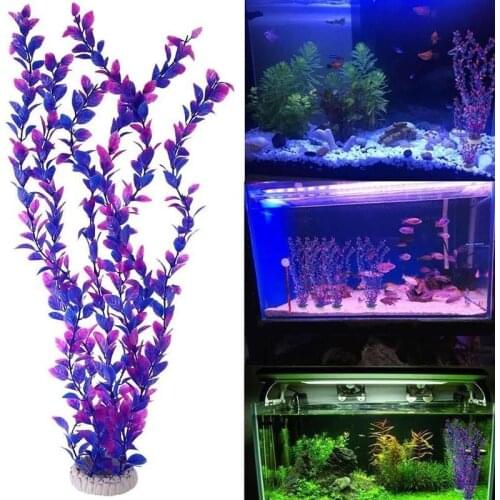 1pc 25cm Purple Water Grass Artificial Fish Tank Plastic Plant Aquarium Decorations Aquatic Fake Plants Ornament Accessories