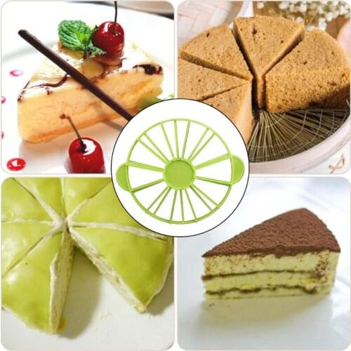 1Pc Cake Divider Household Plastic Round 10/12 Pieces Bread Cake Divider Equal Portion Cutter Slice Marker Baking Tool Green