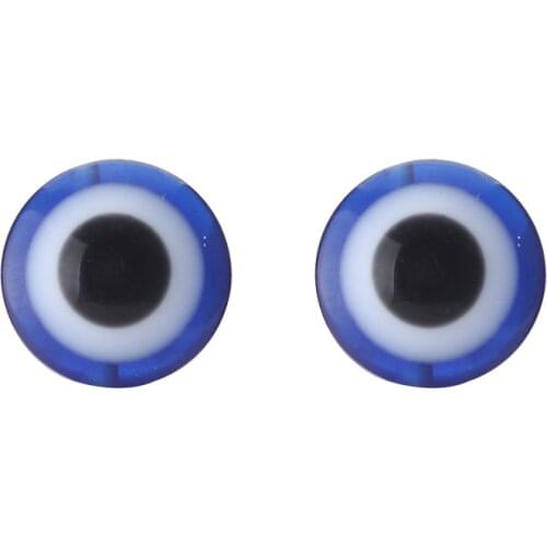 50pcs Blue Round Evil Eye Resin Beads Spacer Beads For Bracelet Jewelry DIY Making Accessories Finding 8/10/12/14mm