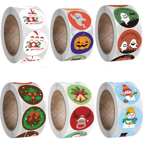 500pcs Christmas Gift Sealing Stickers Thank you Love Design Diary Scrapbooking Stickers Party Gift Christmas Decorations Label