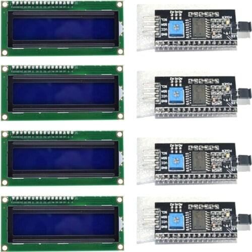 8 Pieces IIC/ I2C/ TWI LCD Serial Interface Adapter and LCD Module Display Blue Backlight Compatible with Ardui no R3