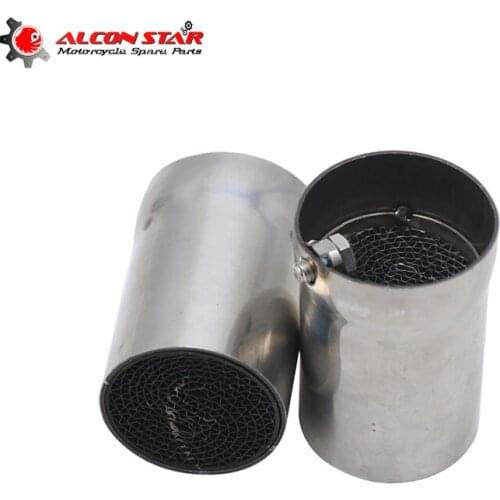 Alconstar- 48mm Front Mid Exhaust Catalyst DB Killer Baffle For Motorcycle Muffler Silencer Middle Pipe Noise Sound Eliminator