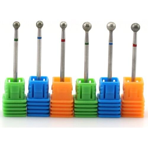 1Pc Diamond Nail Drill Bit Eletric Milling Cutter Files Ball Rotary Manicure Burr Cuticle Clean Polish Nail Art Accessories