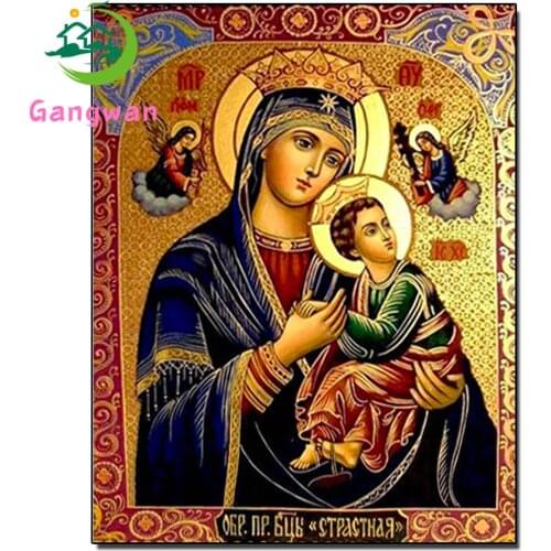 5D Diamond Embroidery Mother And SonIcons Living Room Decoration Diy Diamond Painting Mary virgin 3D Diamond Mosaic home decor