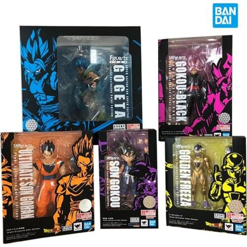Bandai Dragon Ball Z Shfiguarts Goku Black Gohan Gogeta Frieza Event Excluslve Color Edltion Anime Model Action Figure Toys Gift